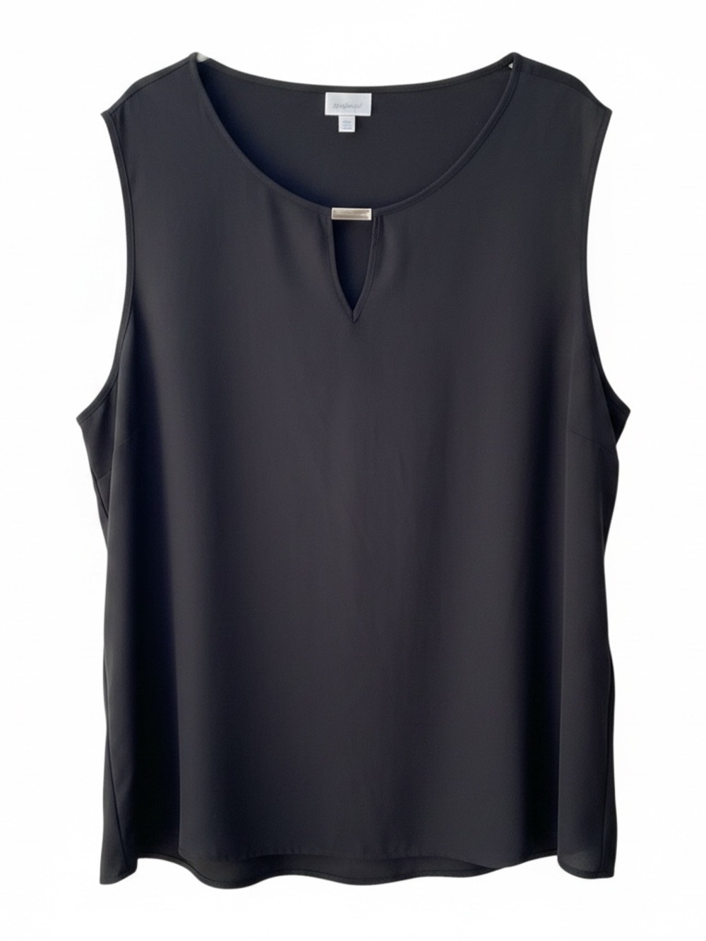 Black Sleeveless Keyhole Blouse - Classic Women's Top, plus size 4X